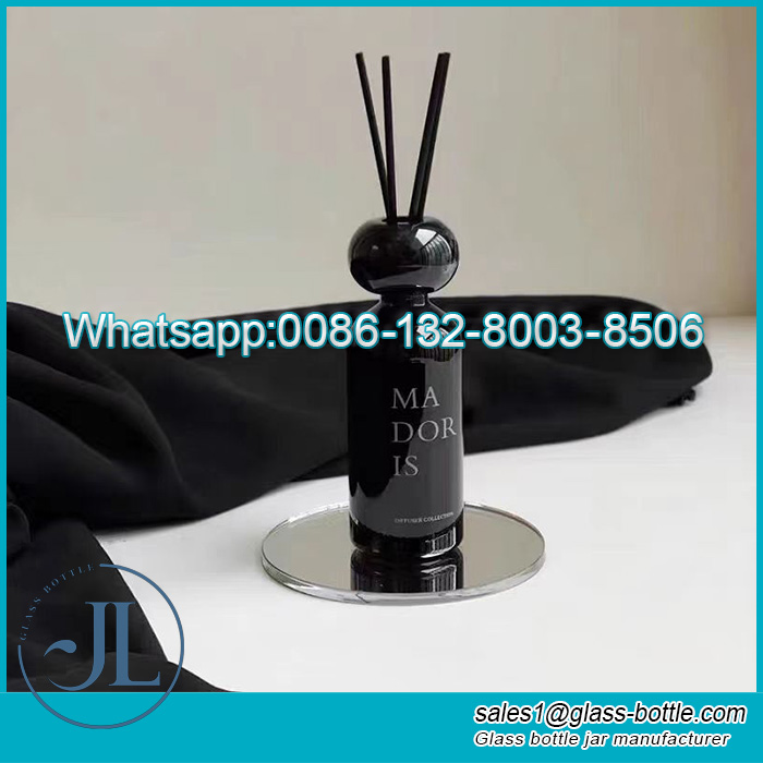 100ml Black Glass Diffuser Bote na may Takip ng Resin