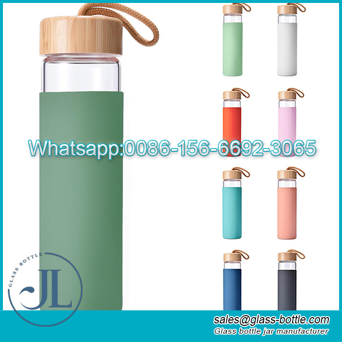 Belle Glass Water Bottle with Bamboo Lid 20oz with Logo - Progress  Promotional Products