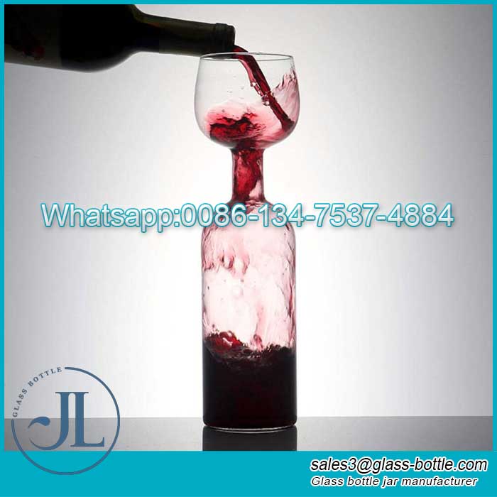 Amantes del vino con botella de vidrio con alto contenido de borosilicato