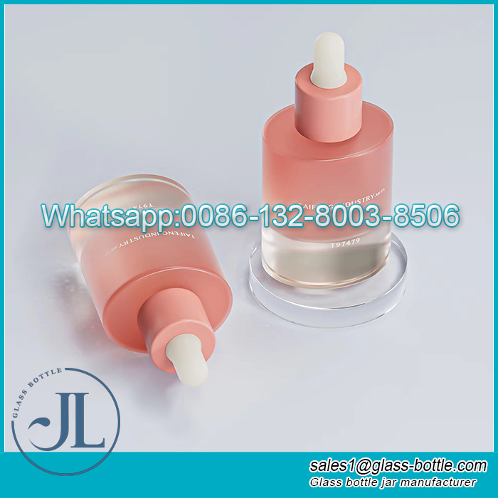 30Ml Empty luxury custom color glass cosmetic face serum dropper bottle