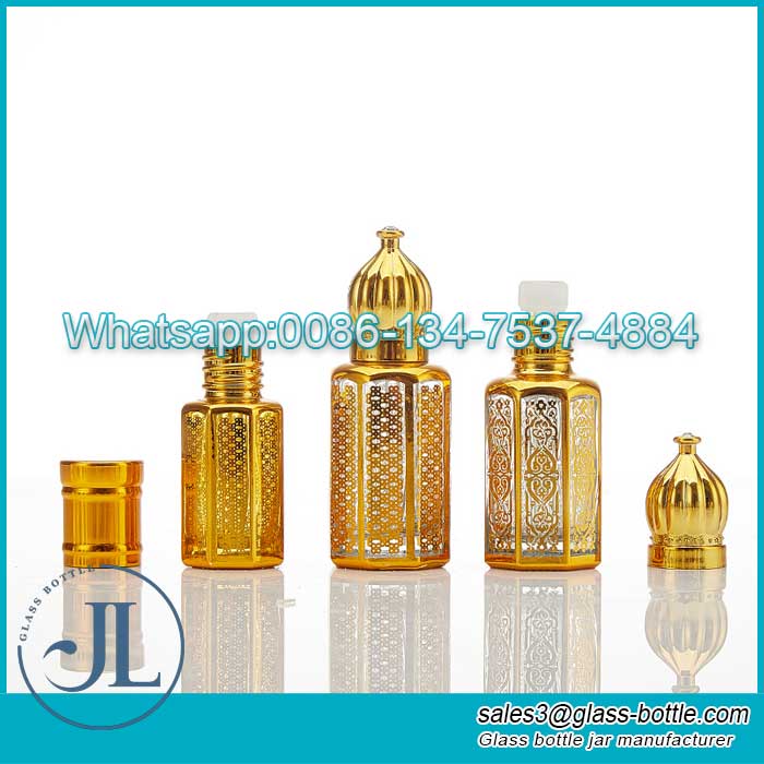 Gold Crystal Portable Octagon Essential Oil Bottle Factory