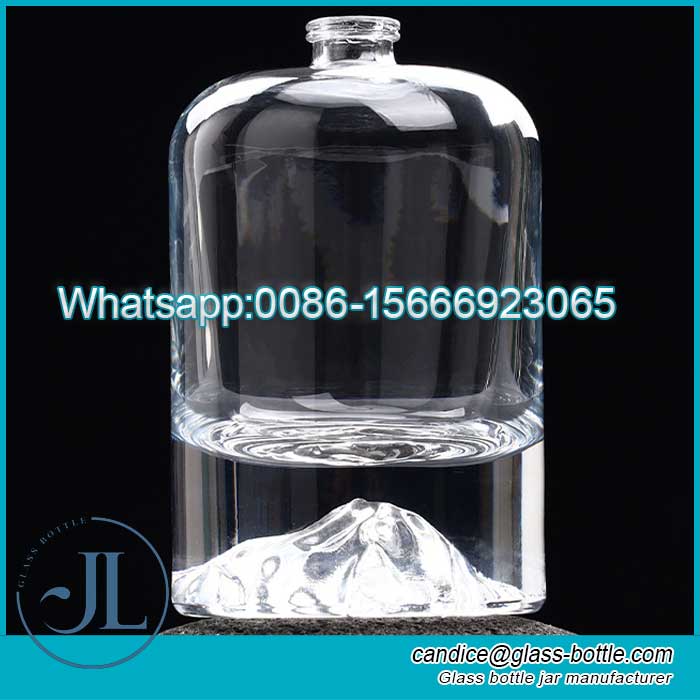 100ml volcano bottom round glass perfume empty bottle with lid