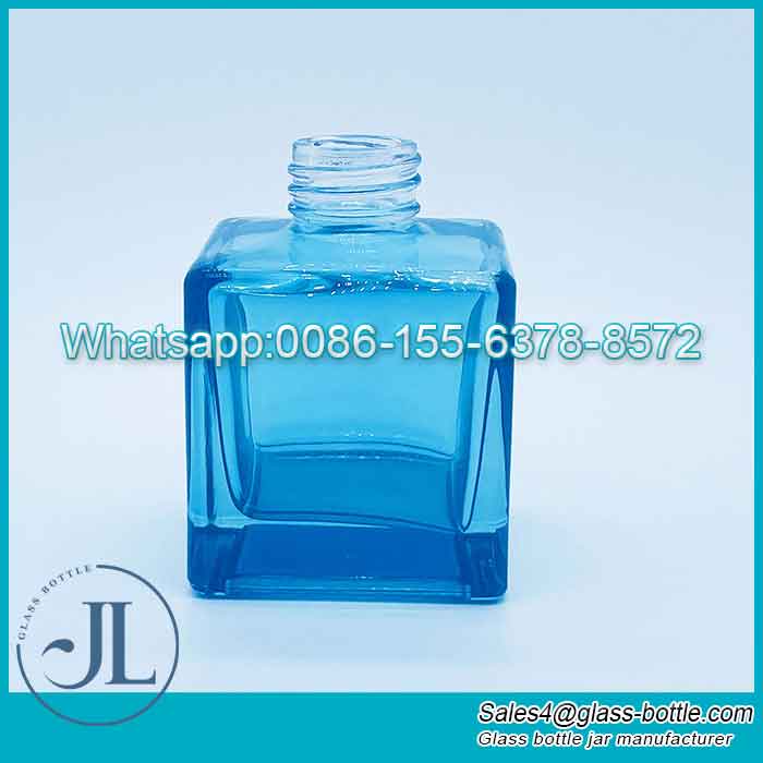 Fine Color Spraying Blue Square Fragrance Diffuser Bottle Custom