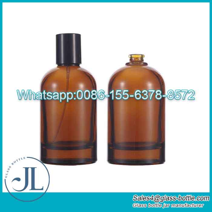 Wholesale LV Shape Brown Glass Spray Bottle for Cosmetic Packaging