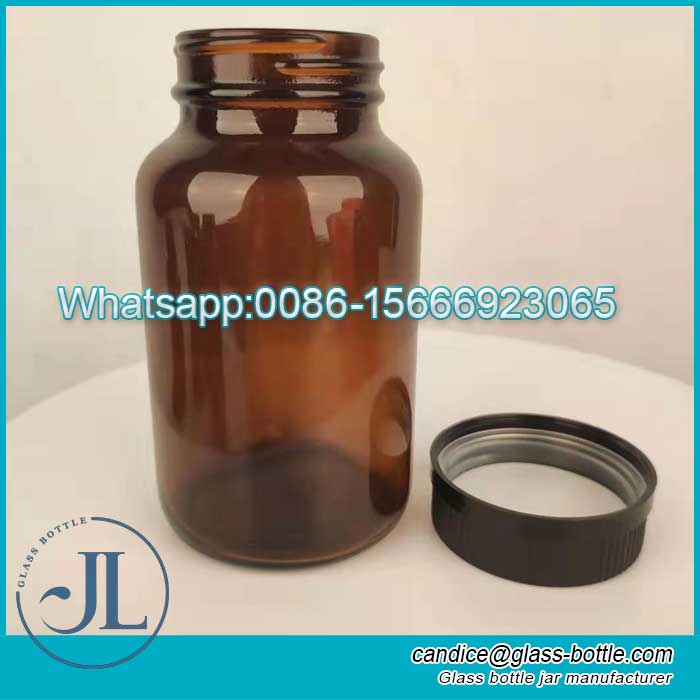 250 ml 8 oz Amber Glass Wide Mouth Packer Bote