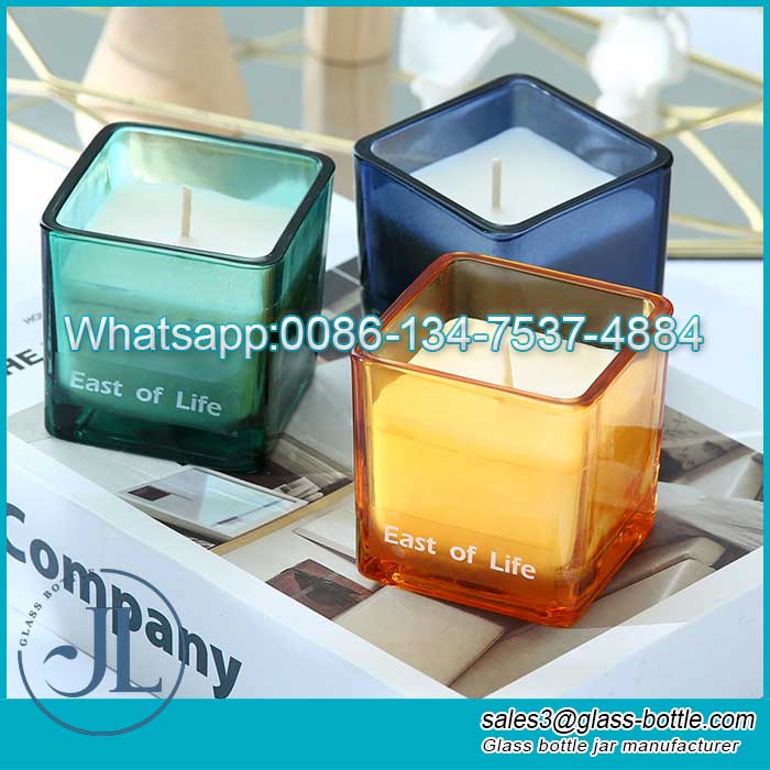 Wholesale Square Glass Candle Jar