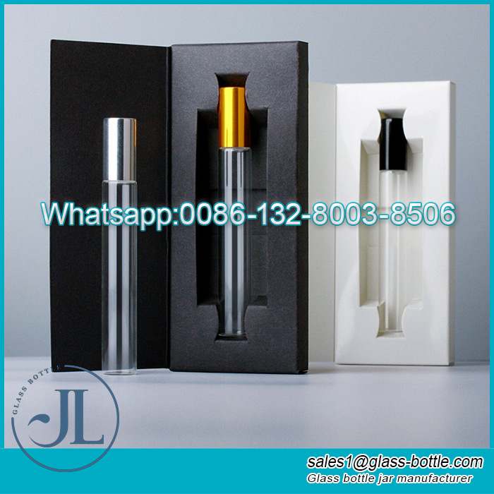 Wholesale Empty 10ml Glass Roll On Bottle with Custom Paper Box