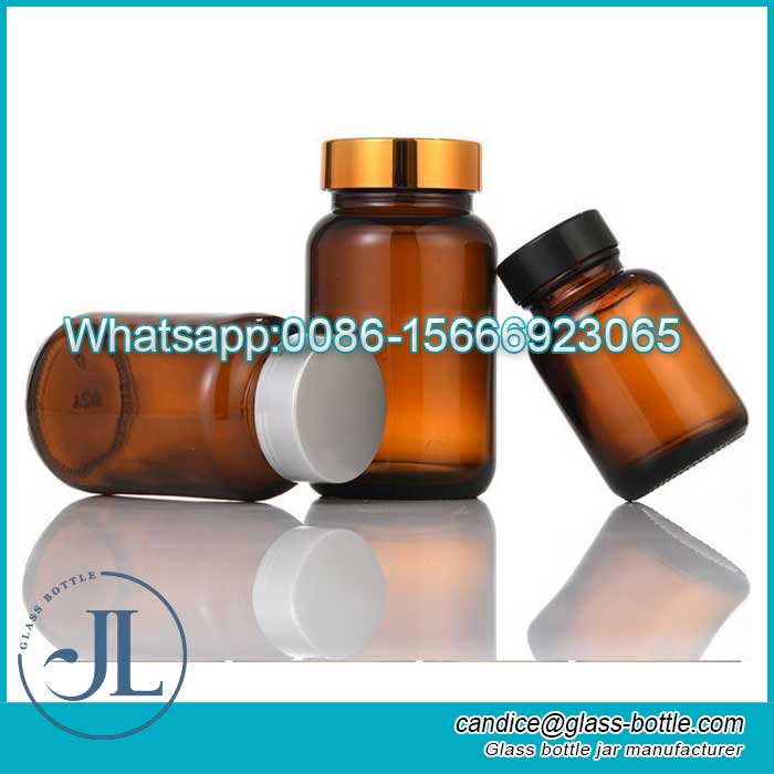 150 cc Glass Medical Packer Bottles Wide Mouth Container Jars Amber 5 Ounce 150cc Size