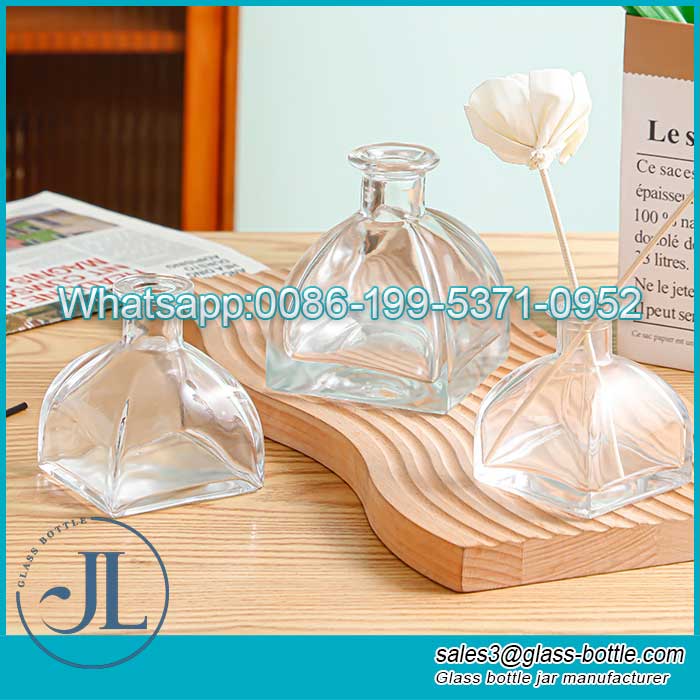 Home diy clear empty glass diffuser bottle supplier