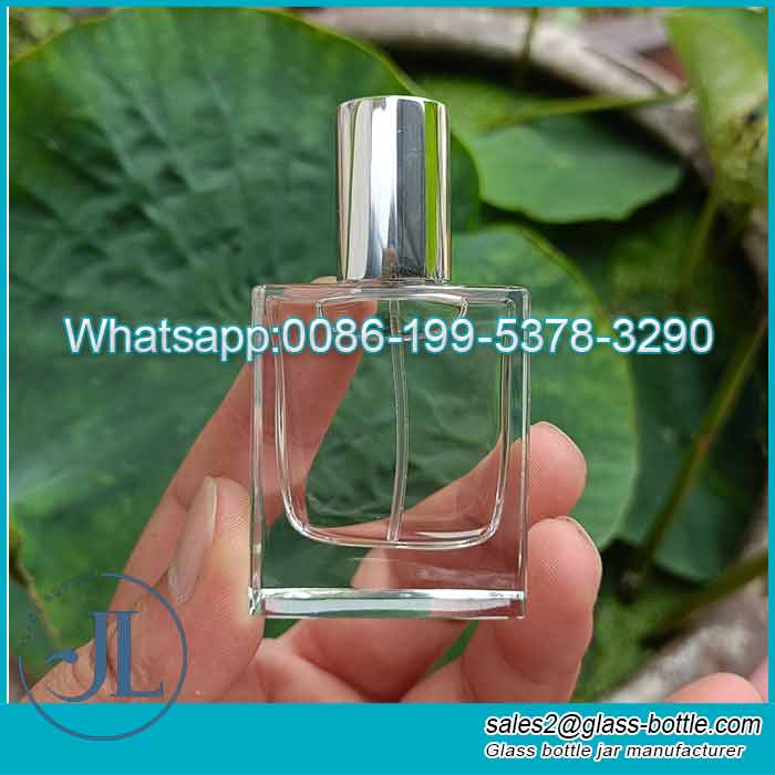 Fabricante de botellas de perfume de vidrio con boca engarzada de pulido de lujo de 15 ml