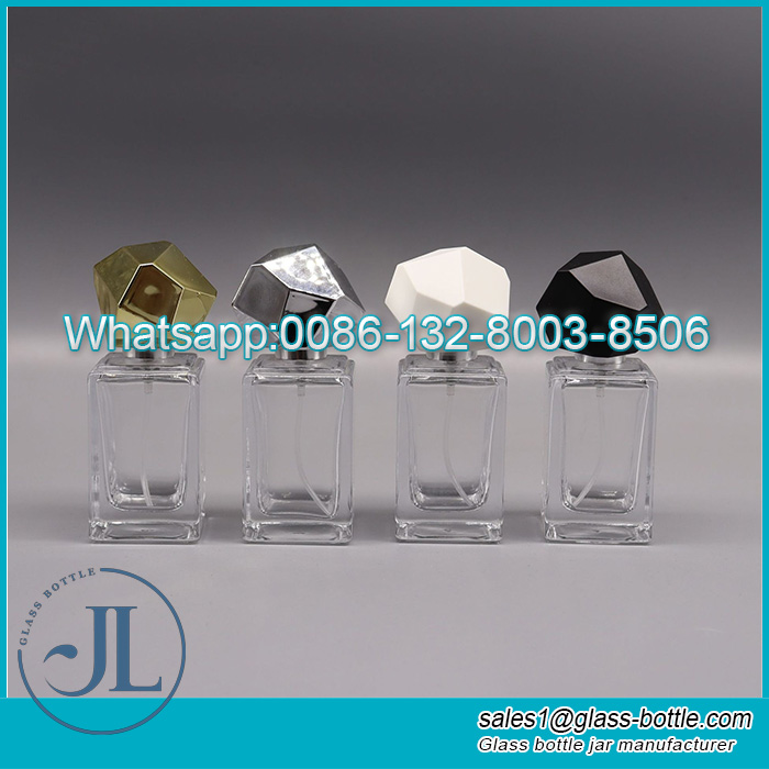 Wholesale Luxury Square Glass Perfume Bottle na may Natatanging Cap